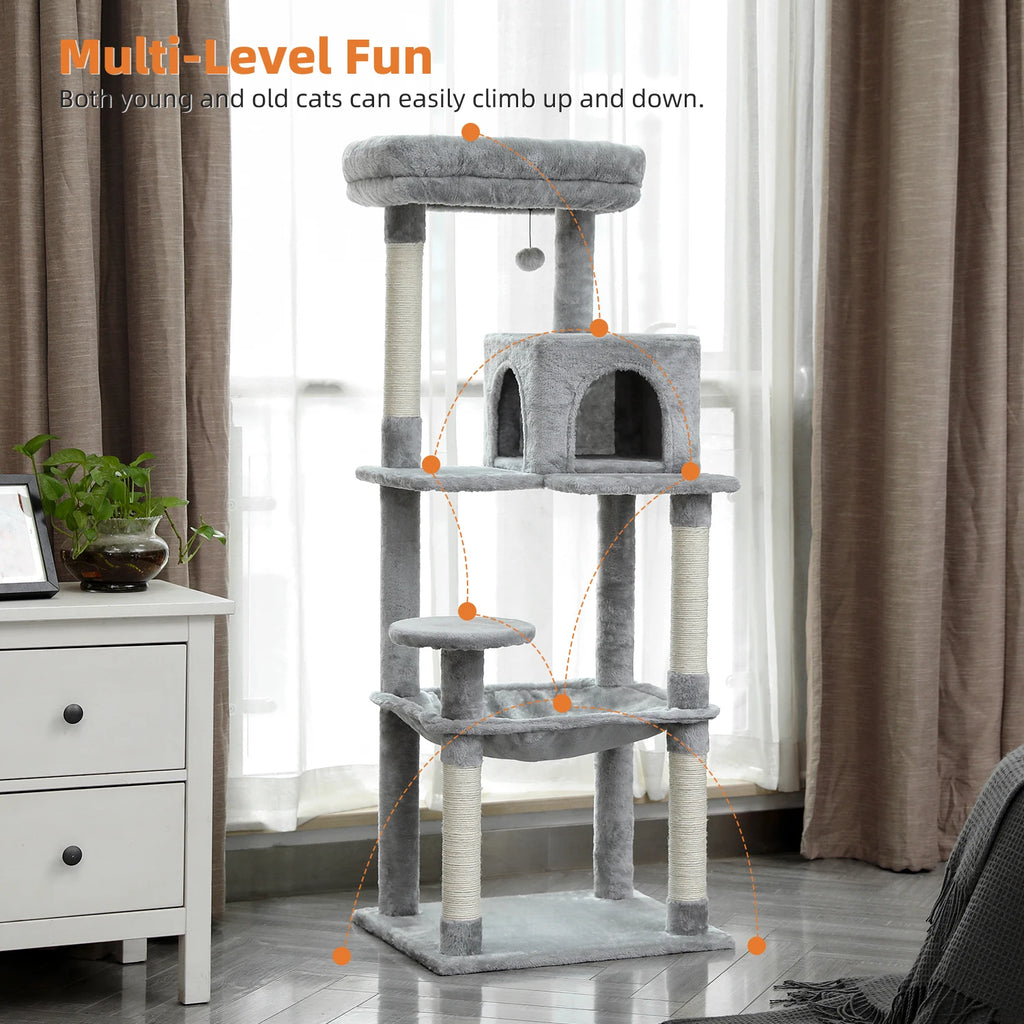 Multi-Level Cat Tree For Cats With Cozy Perches Stable Cat Climbing Frame Cat Scratch Board Toys Cat Furniture