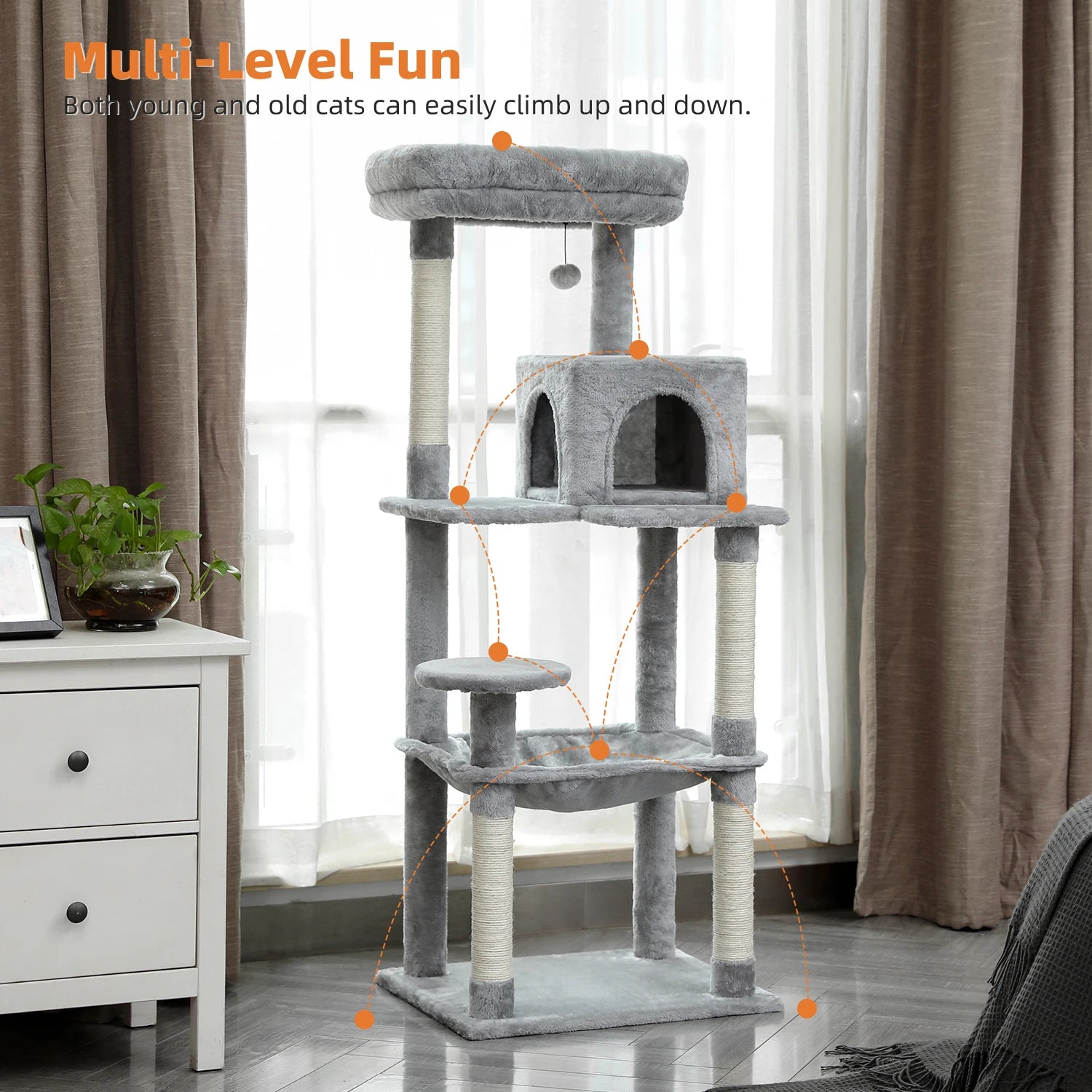 Multi-Level Cat Tree For Cats With Cozy Perches Stable Cat Climbing Frame Cat Scratch Board Toys Cat Furniture