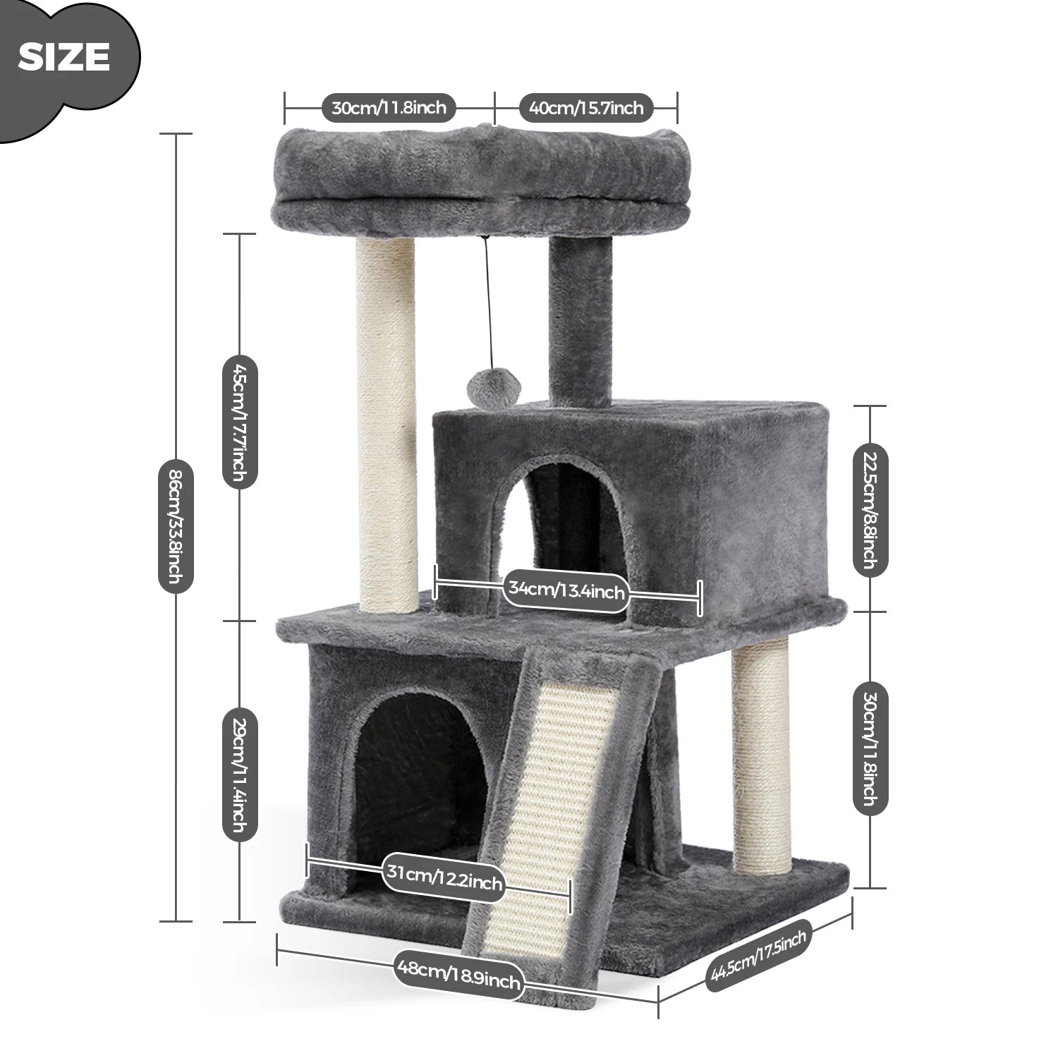 Multi-Level Cat Tree For Cats With Cozy Perches Stable Cat Climbing Frame Cat Scratch Board Toys Cat Furniture